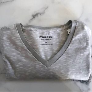 express flex stretch v-neck light grey